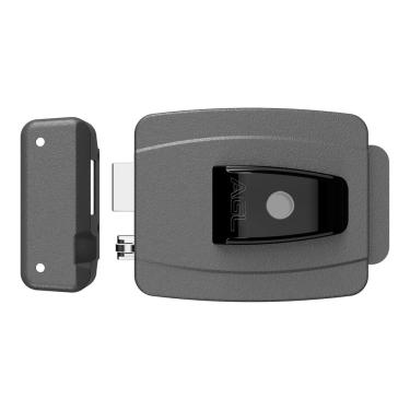 Imagem de Fechadura AL100R cilindro 42mm com botão 12V cinza AGL