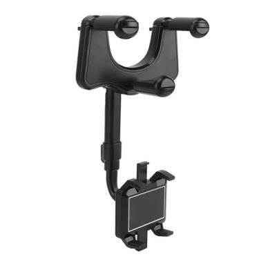 Imagem de Suporte de telefone para espelho retrovisor de carro, suporte de telefone para espelho retrovisor ABS ângulo ajustável fivela multifuncional estilo suporte de telefone para veículo