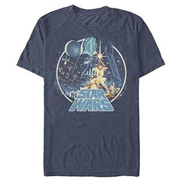 Imagem de Star Wars Homens Vintage Victory Camiseta Gráfica, Navy Heather, Mediu