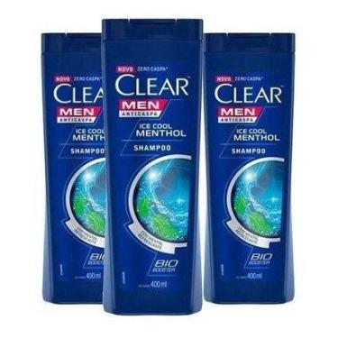 Imagem de Shampoo Anticaspa Ice Menthol Cool 3 Unidades - Clear