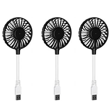 Imagem de YEDECOR Pacote com 3 mini ventiladores portáteis com USB, rotação de 360°, ventilador pessoal pequeno para escritório em casa, ventilador de mesa compatível com todas as saídas USB, como carregador