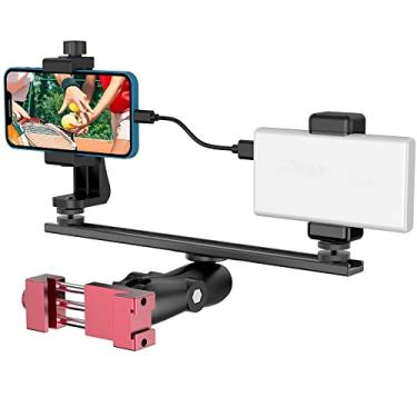 Imagem de Suporte de grade para smartphone: suporte de grama de câmera de tênis, suporte de câmera de telefone para GoPro, insta360 X5, celular, Mevo Start para treinamento de tênis e pickleball, softbol
