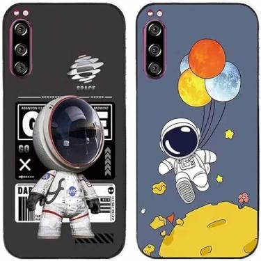 Imagem de 2 peças fashion astronauta impresso TPU gel silicone capa de telefone traseira para Sony Xperia todas as séries (Sony Xperia 5)