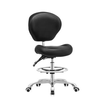 Imagem de Kaleurrier Cadeiras de desenho ajustáveis: cadeira de escritório alta para mesa de pé com encosto e apoio para os pés - banquetas ergonômicas com rodinhas para loja, estúdio, salão de beleza, casa