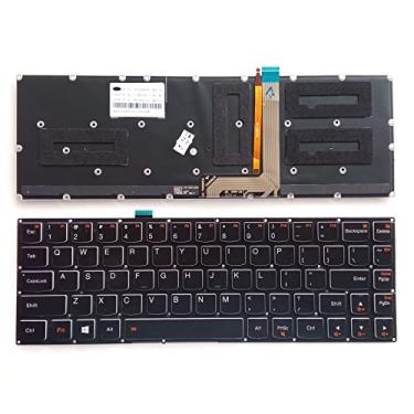 Imagem de Siakoocty Layout americano de substituição para laptop com teclado retroiluminado para Lenovo Ideapad Yoga 3 Pro 1370 P/N: PK130TA1C00 PK130TA2A00 SN20F66352 SN20G68503 148520AS1
