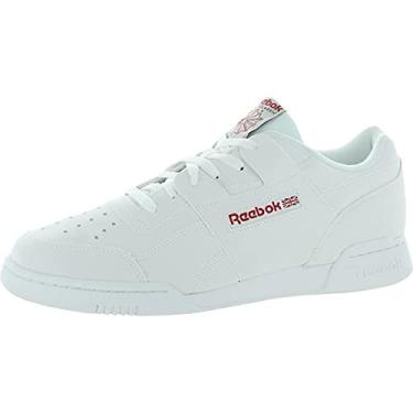 Imagem de Reebok Tênis unissex adulto Workout Plus, Branco/Cinza caveira/vermelho/preto, 4