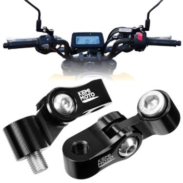 Imagem de KEMIMOTO 10 mm 7/8" motocicleta guidão espelho suporte braçadeira adaptador alumínio universal dobrável guidão espelho retrovisor suporte