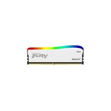 Imagem de Memória RAM Kingston Fury Beast Edição Especial, RGB, 8GB, 3600MHz, DDR4, CL17, Branco - KF436C17BWA/8