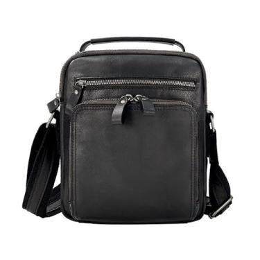 Imagem de Bolsa tiracolo masculina de couro genuíno para homens, bolsa mensageiro pequena, bolsa de couro, presente do pai, D