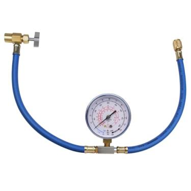 Imagem de BACOENG Kit de mangueira de recarga de refrigerante AC Freon, torneira de 1/10.2 cm com calibre - Lata R134a para porta R-12/R-22, não aplicável a automóveis