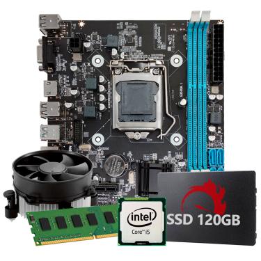 Imagem de Kit Upgrade Intel Core I5 4ª Geração, 4GB RAM, SSD 120GB, Conexões USB/VGA/HDMI/LAN/SOM