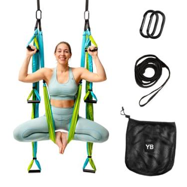 Imagem de Yogabody Yoga Trapeze Pro – Balanço de inversão de ioga com série de vídeo grátis, Aqua