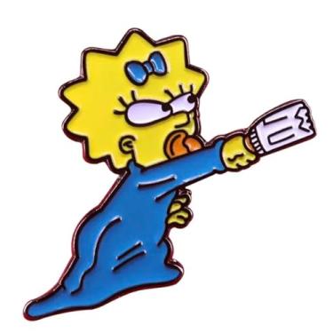 Imagem de Baby Maggie Broken Bottle Street Fight desenho animado comédia programa de TV animação piada humor piada 2,8 cm esmalte distintivo, 1.1 Inches, esmalte, Esmalte