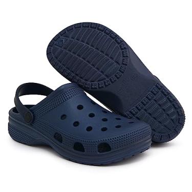 Imagem de Sandália Chinelo Babuche Conforto Ajustável Tipo Croc Baixa (39/40, Marinho)