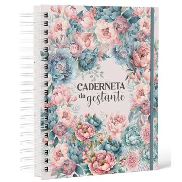 Imagem de Caderneta gestante floral rosa com Planner da Grávida