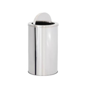 Imagem de Lixeira em Aço Inox 27L Basculante Redonda