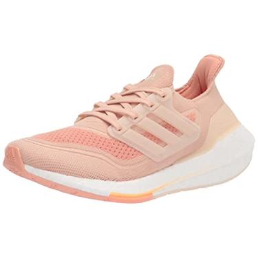 Imagem de adidas Tênis de corrida feminino Ultraboost 21, Halo Blush/Wonder White/Ambient Blush, 38
