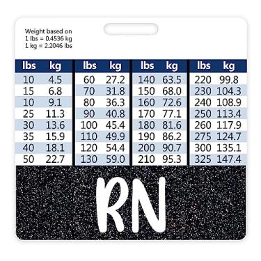 Imagem de Plifal Porta-cartão RN Badge Buddy Acessórios de enfermagem enfermeira preta horizontal etiquetas de identificação de nome de identificação presentes de trabalho de enfermeira W tabelas de conversão