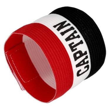 Imagem de YOKIVE Braçadeira de capitão, emblema de braço de proteção de nylon, flexibilidade ajustável, ótimo para treinamento de equipe, competições (preto, branco, vermelho, 11,8 x 3,5 polegadas)