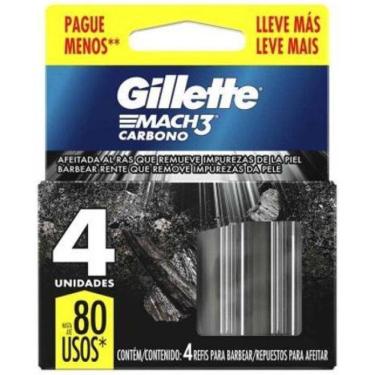 Imagem de Refil Para Barbeador Gillette Mach3 Carbono 4 Cargas