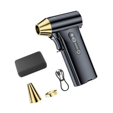 Imagem de Ventilador elétrico Air Duster Jet Ventilador de mão recarregável de secagem rápida Ventilador sem escova Mini ventilador para laptop de verão Cama, Preto