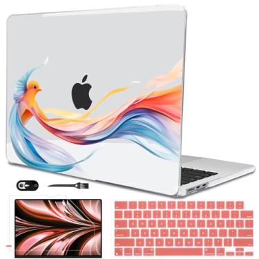 Imagem de LCMOCICO Capa compatível com MacBook Air 13,5 polegadas 2025 2024 2023 2022 versão modelo M2 A2681 M3 A3113 M4 A3240 capa, capa rígida de plástico padrão para Mac Air 13,6 polegadas M4 2025 Touch ID,