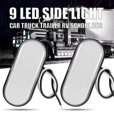 Imagem de Par Luz Delimitadora Indicador Lateral Reboque Caminhão - JP2, Branca