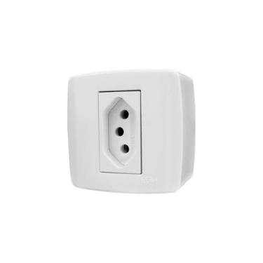 Imagem de Conjunto Espelho de Sobrepor Para Parede Com 1 Tomada de Energia 20A 2