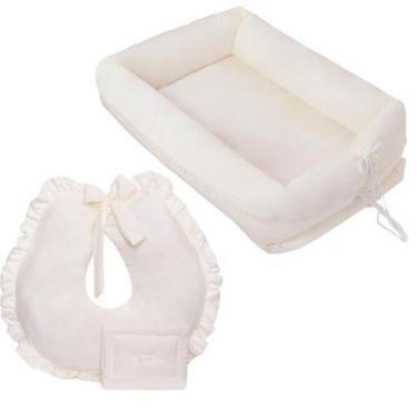 Imagem de Kit Ninho Bercinho Redutor e Almofada Amamentação para Bebe - Zan Baby