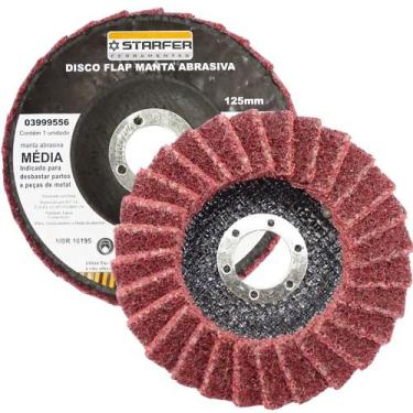 Imagem de Disco Flap com Manta 5" Media Vermelha Ideal para Desbaste Lixar Polir