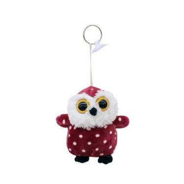 Imagem de Chaveiro De Pelúcia Coruja Vermelho Com Pintinhas 14cm - Minas de Pres