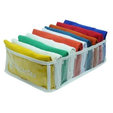 Imagem de Organizador De Camisetas Transparente E Branco 10 Nichos 541 - Vb Home