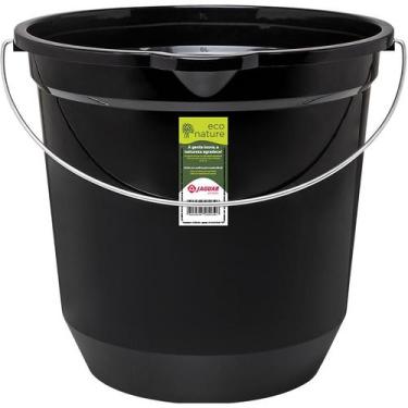 Imagem de Balde de Limpeza Multiuso 7,5L Com Alça Eco Preto Resistente - Jaguar