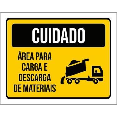 Imagem de Placa De Sinalização - Área Carga Descarga Caminhões 27X35 - Sinalizo