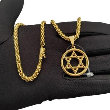 Imagem de Cordão Peruano 5Mm + Pingente Estrela De Davi Banhado A Ouro - Tojoia1