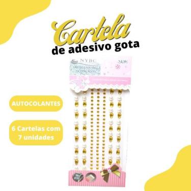 Imagem de Cartela De Adesivo Gota Ouro - Sticker C/6 Unidades - Mmixer04 - Nybc