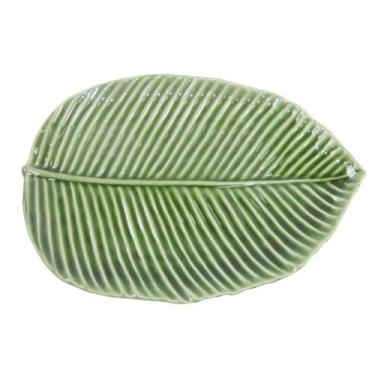 Imagem de Travessa De Cerâmica Folha Verde 25Cm - Fujian Dehua