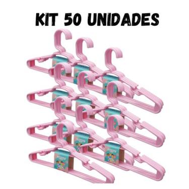 Imagem de Kit 50 Cabide de Roupas Reforçado Infantil Bebe Criança - LizKO