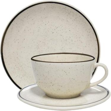 Imagem de Kit Jogo Café Lanche Unni Brisa Oxford 2 Pessoas 4 Peças - Gici Home