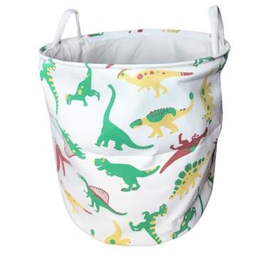 Imagem de Cesto Organizador Multiuso Dobrável Roupa Suja Brinquedos Tamanho Grande 42 x 45 cm Resistente Temático Utilidade Para Casa Inteira (DINOSSAURO)