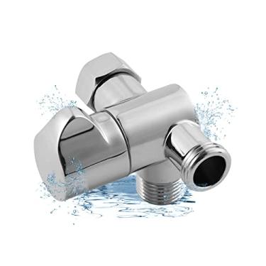 Imagem de Hibbent Braço de chuveiro de latão sólido de metal válvula de desvio de 3 vias para chuveiro de mão e chuveiro fixo, adaptador T de braço de chuveiro de 1/2 polegadas, peça de substituição universal do sistema de chuveiro de banheiro, cromada