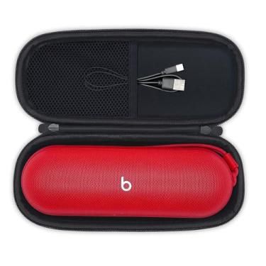 Imagem de Capa rígida de transporte para alto-falante Bluetooth Beats Pill 2024, capa protetora à prova de choque com bolso de malha para pílulas e acessórios da Beats, preta