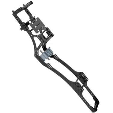 Imagem de RCHuiWow Chassis Frame Upgrades Part for SCX10 SCX10 II 90046 1/10 RC Crawler Car,RC Carbon Fiber LCG Wheelbase Chassis Kit with Titanium Transmission Gearbox