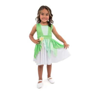 Imagem de Little Adventures Vestido Lily Pad Twirl - Lavável à máquina para crianças brincarem e festa sem glitter (tamanho infantil 10) Verde