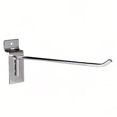 Imagem de Kit 100 Gancho Painel Canaletado Expositor Zincado 15Cm