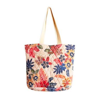 Imagem de Maison d' Hermine Bolsa de ombro 100% algodão, bolsa de compras para trabalho, praia, viagem, compras, almoço, perfeita para mulheres e meninas, Kalahari, 17.7"x14.6"x6.7"