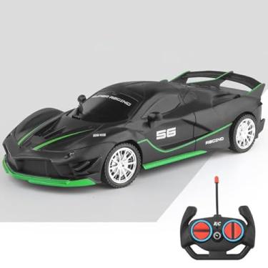 Imagem de Carrinho de Controle Remoto faróis em LED - Super Carros com Alta Velocidade (FPretoVerde)