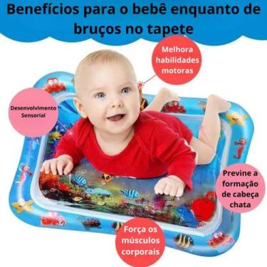Imagem de Tapete Infantil Bebê Inflável Água Atividades Sensorial Almofada Menin