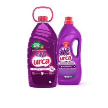 Imagem de Kit 1 Lava Roupas Liquido Urca Lavanda - 3l + 1 Amaciante Urca Lavanda