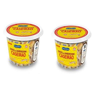 Imagem de Kit 2 Potes Doce de Amendoim Caseirão c/ 20un 900gr Santa Helena